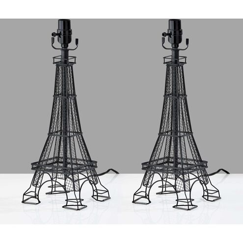 Eiffel Tower 18 inch 60.00 watt Black Table Lamp Bases Portable Light, Set of 2, Simplee Adesso