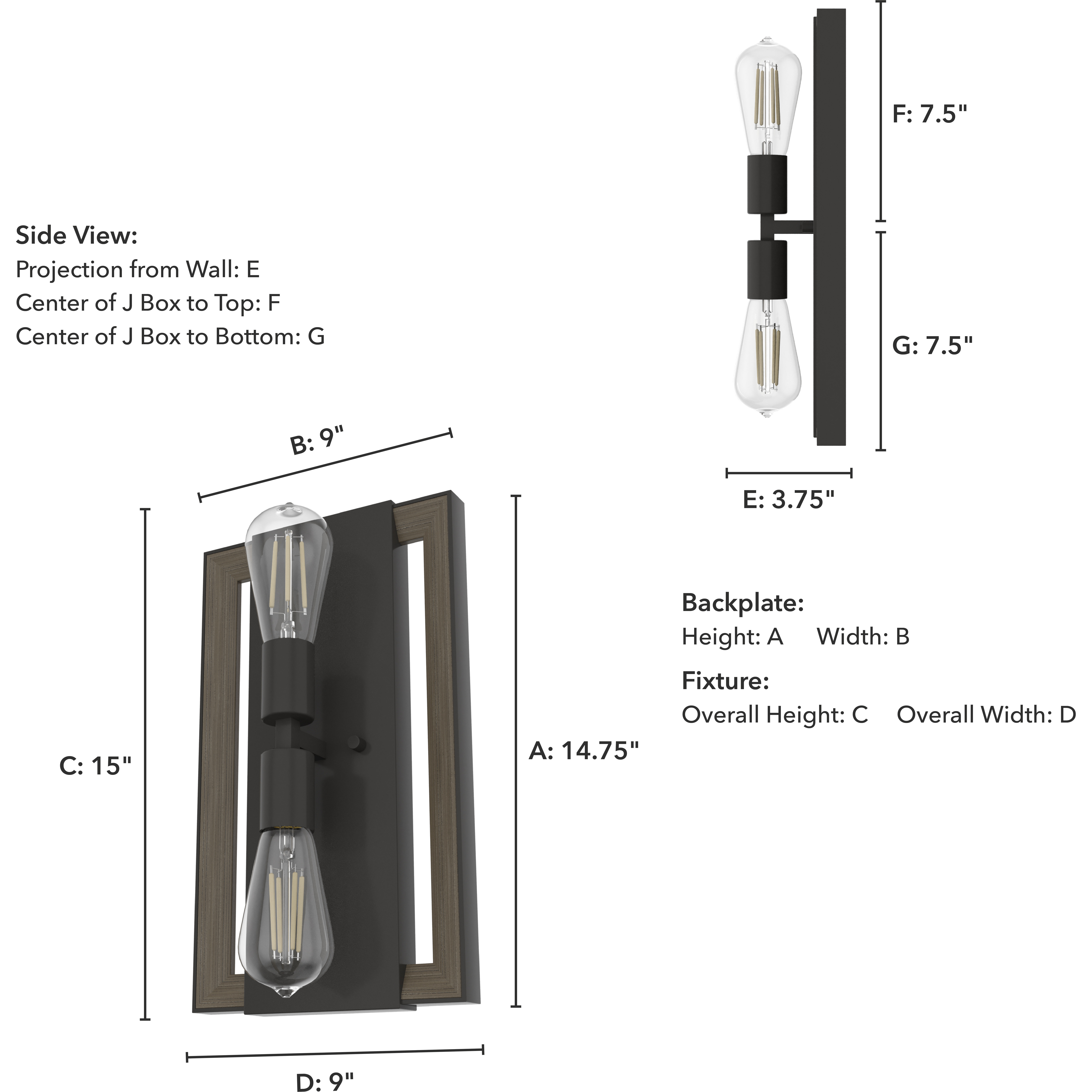 Woodburn 2 Light 9 inch Noble Bronze Wall Sconce Wall Light