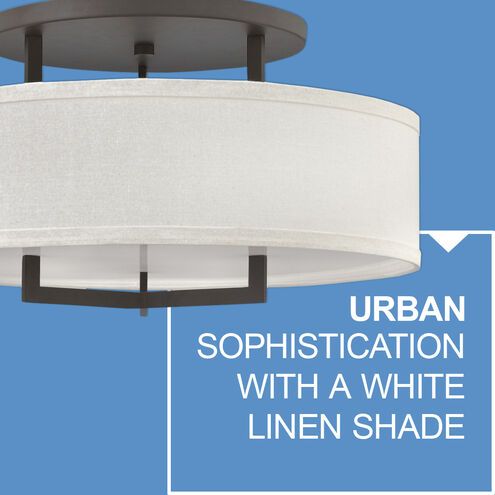 Hampton 3 Light 26 inch Buckeye Bronze Indoor Semi-Flush Mount Ceiling Light in Non-LED