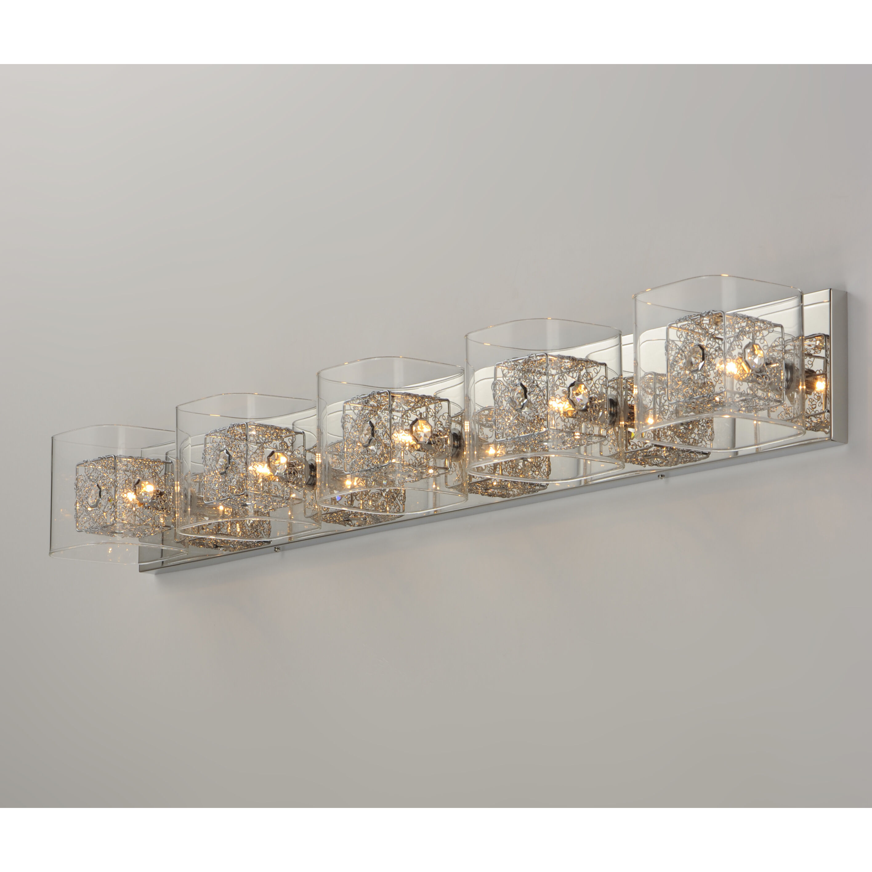 Gem 5 Light 39 inch Polished Chrome Bath Vanity Light Wall Light