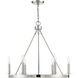 Traditional 6 Light 26 inch Polished Nickel Chandelier Ceiling Light