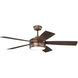 Braxton 52 inch Brushed Copper with Dark Cedar/Chestnut Blades Ceiling Fan