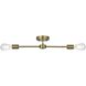 Zane 2 Light 5 inch Satin Gold Flush Mount Ceiling Light
