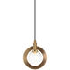 Astro 1 Light 4.38 inch Aged Gold Brass Pendant Ceiling Light in Aged Gold Brass and Clear