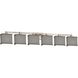 Textile 6 Light 50.5 inch Brushed Nickel Bath Bar Wall Light in Rectangle, Incandescent, Gray, Rectangle