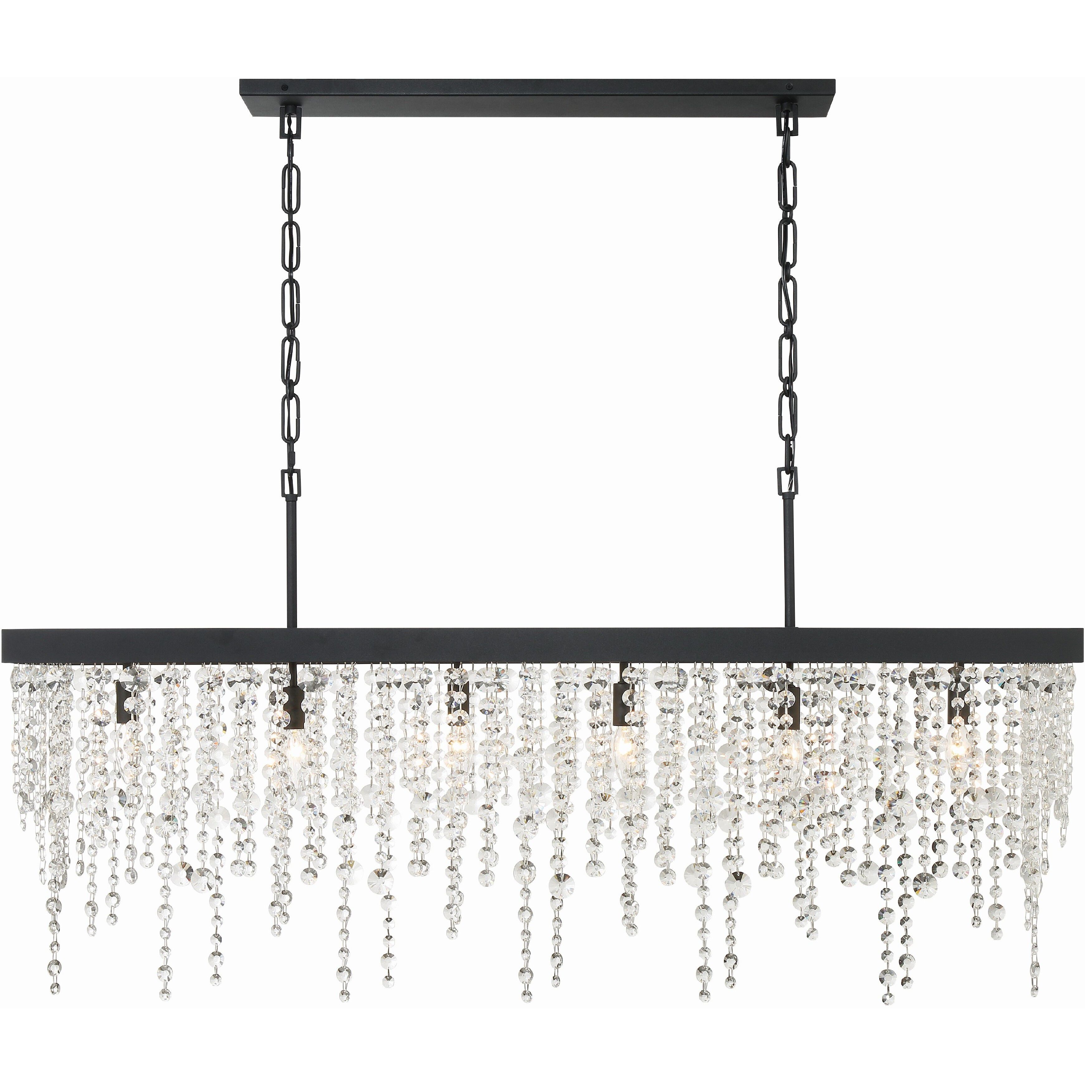 Winham 6 Light 49 inch Black Forged Linear Chandelier Ceiling Light