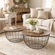 Woven Frame Natural Brown and Black Nesting Coffee Table