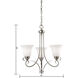 Brighton 3 Light 20 inch Brushed Nickel Chandelier Ceiling Light