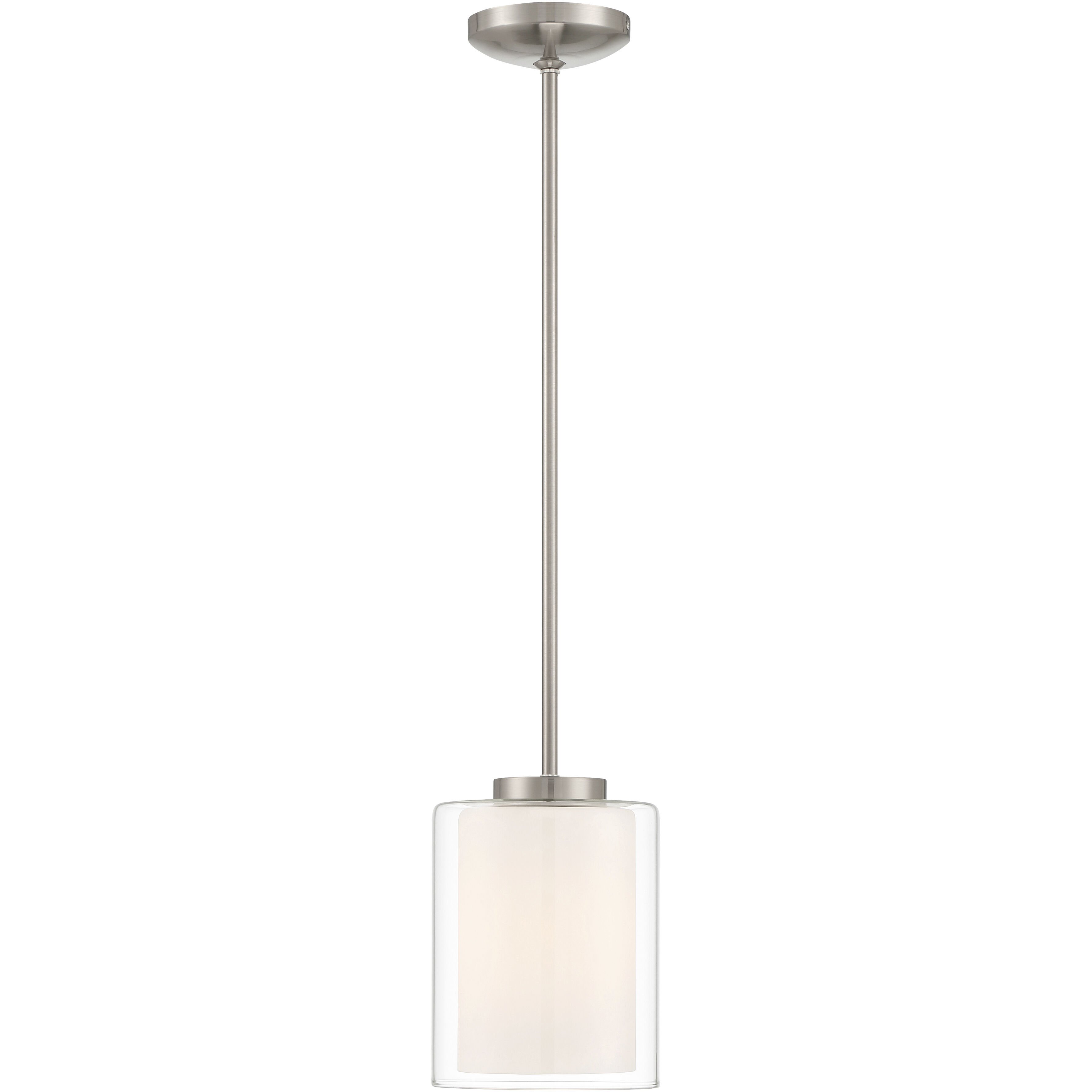 Seville 7 inch Brushed Steel Pendant Ceiling Light
