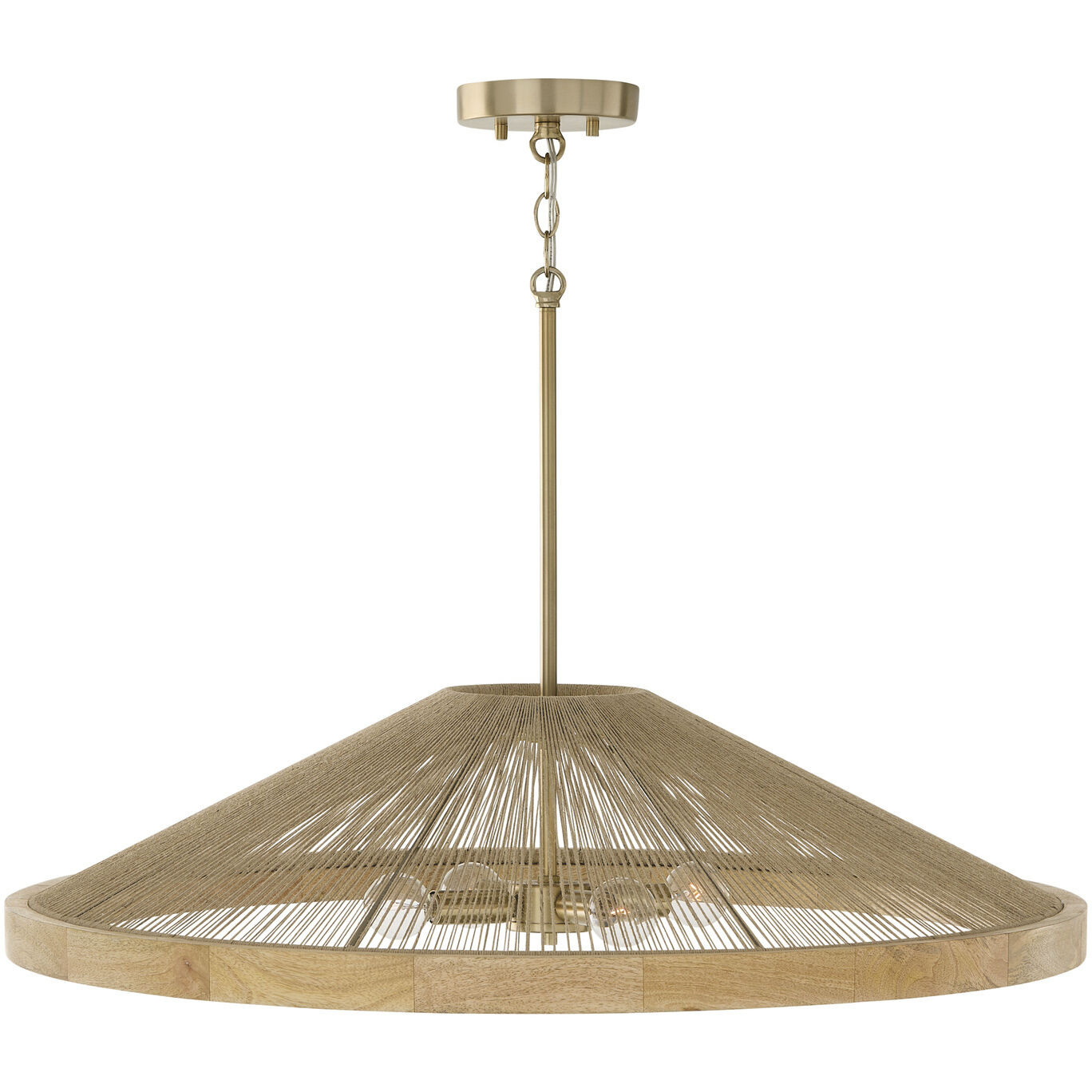 Maya 4 Light 31 inch Matte Brass Pendant Ceiling Light