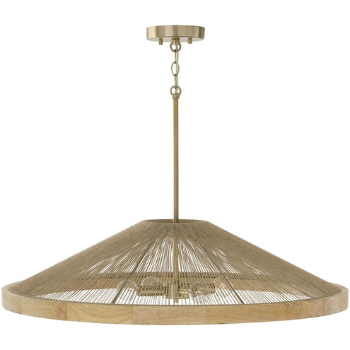 Maya 4 Light 31 inch Matte Brass Pendant Ceiling Light