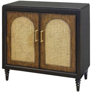 Cane Arch Saddle Brown and Woven Sand Chest