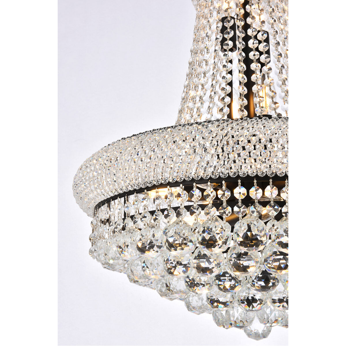 Elegant Lighting V1800D20BK RC Primo 14 Light 20 inch Black and Clear Chandelier Ceiling Light
