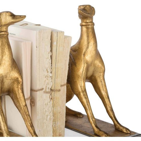 Norman 10.25 X 3.75 inch Antique Gold Leaf Book Ends