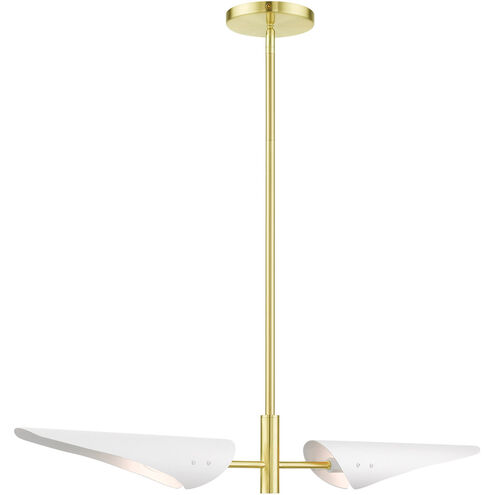 Capistrano 2 Light 38 inch Satin Brass Linear Chandelier Ceiling Light