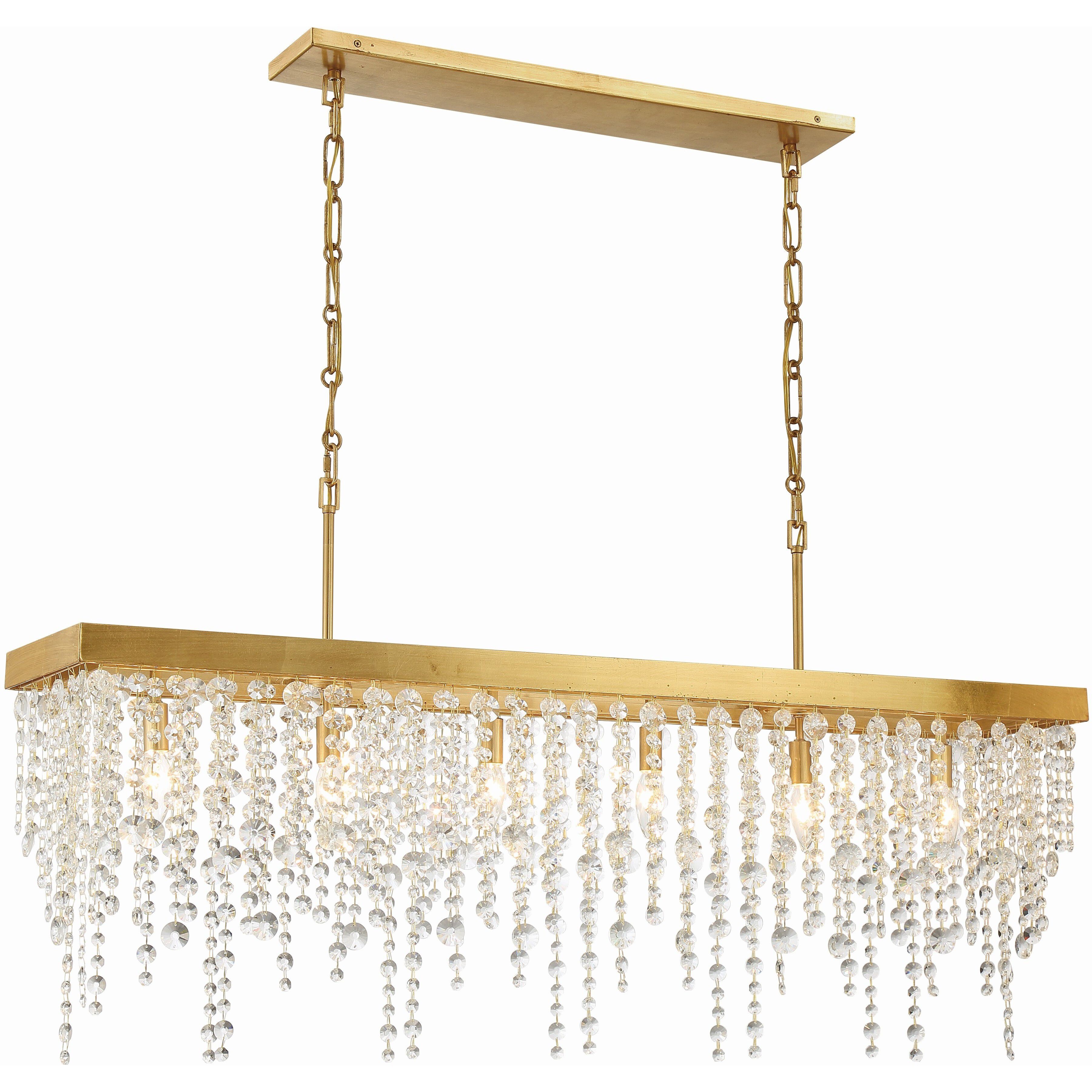 Winham 6 Light 49 inch Antique Gold Linear Chandelier Ceiling Light