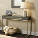 Kain 48 X 16 inch Grey Faux Shagreen and Nickel Metal Console