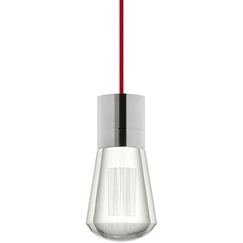 Sean Lavin Alva LED 3.6 inch Satin Nickel Pendant Ceiling Light in Red Cord, LED 90 CRI 3000K, 1, Integrated LED