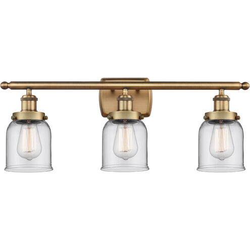 Ballston Small Bell LED 26 inch Brushed Brass Bath Vanity Light Wall Light in Clear Glass