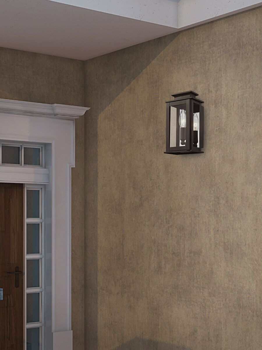 Princeton 1 Light 9 inch Bronze Outdoor Wall Lantern