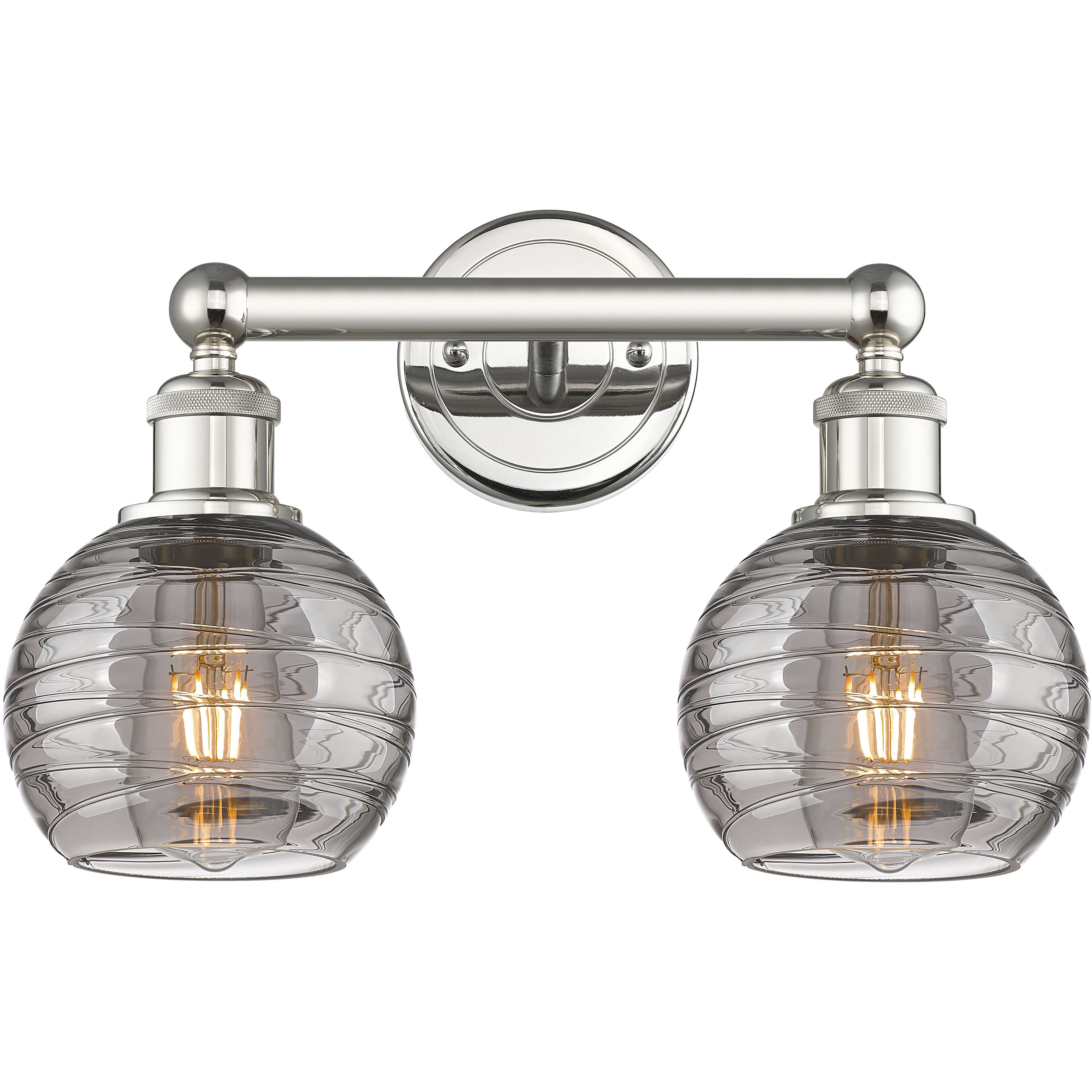 Edison Athens Deco Swirl 2 Light 14.88 inch Polished Nickel Bath Vanity Light Wall Light
