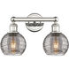 Edison Athens Deco Swirl 2 Light 14.88 inch Polished Nickel Bath Vanity Light Wall Light