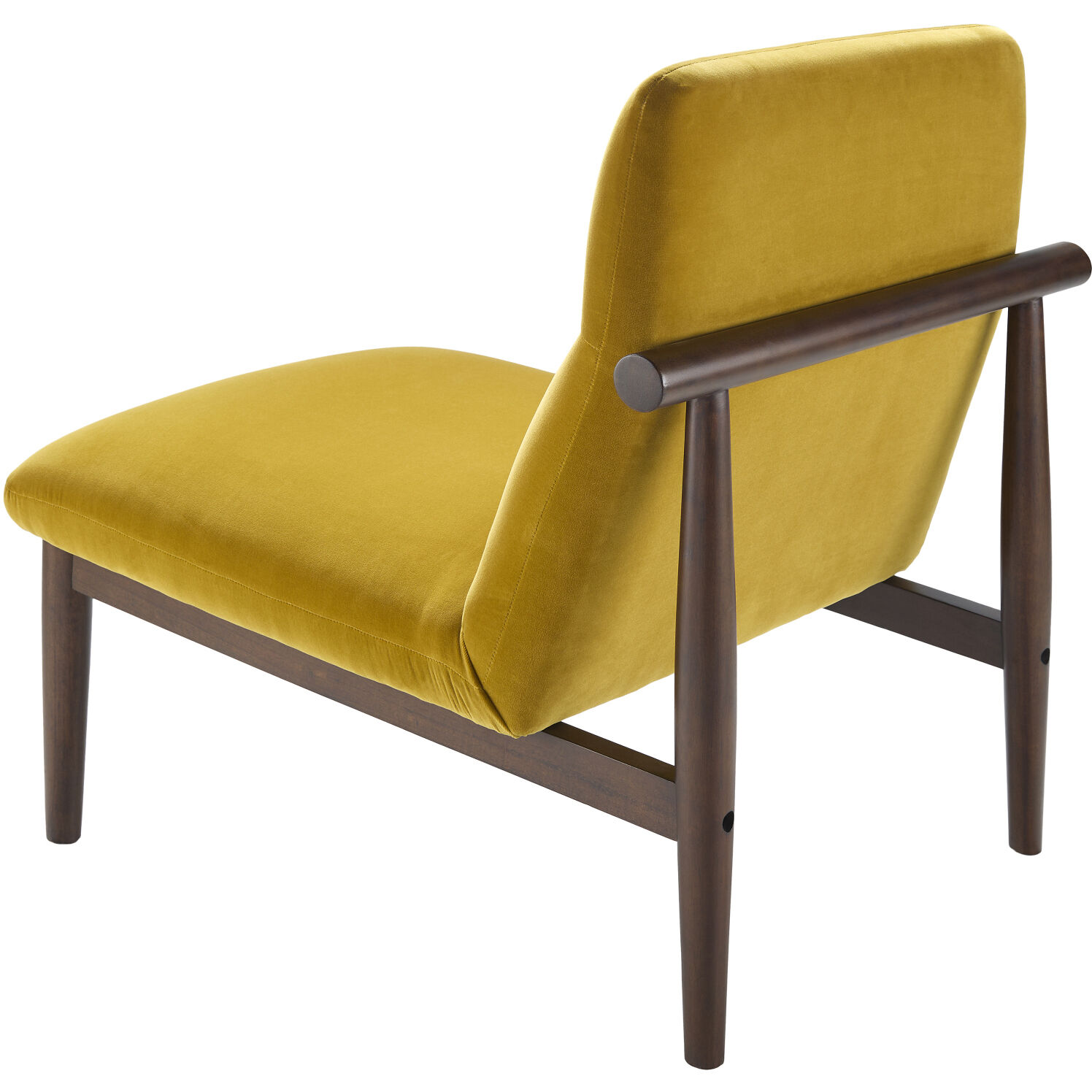 Marsick Upholstery: Mustard; Base: Dark Brown Accent Chairs