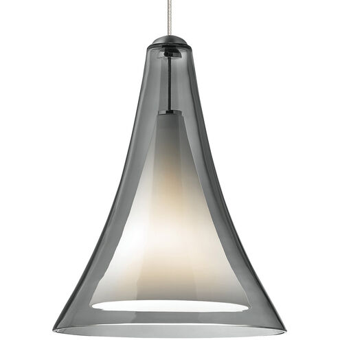 Melrose II 1 Light 12 Chrome Low-Voltage Pendant Ceiling Light in FreeJack, LED 90 CRI 3000K, Smoke Glass