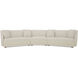 Fraser White Modular Sectional with Slipper, 3 Piece