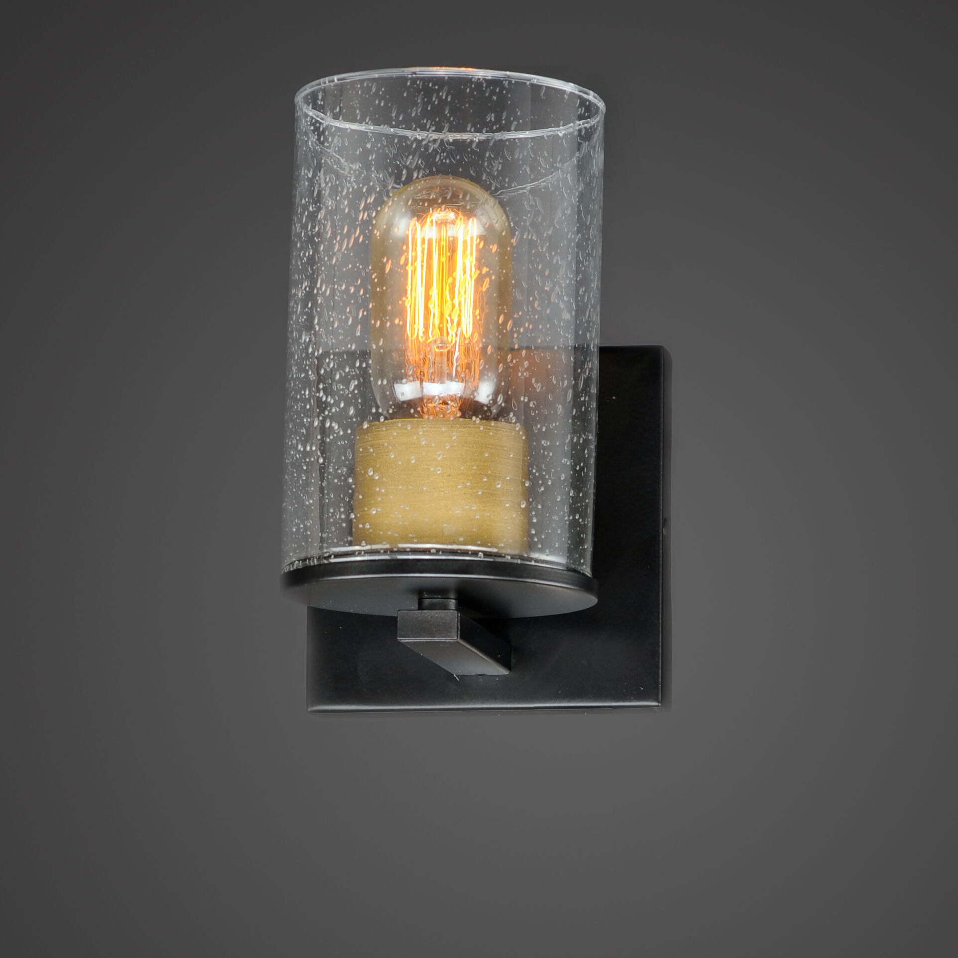 Sleek 1 Light 5 inch Antique Brass/Black Bath Vanity Wall Light