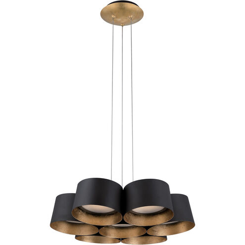 Marimba LED 17.75 inch Black Gold Leaf Chandelier Ceiling Light in 18in.