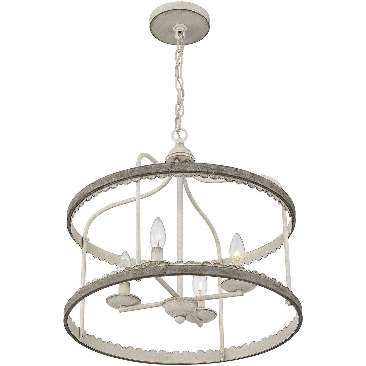 Meridian M70110SIL Shabby Chic 4 Light 18 inch Silo Pendant Ceiling Light