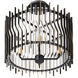 Park Row 4 Light 16 inch Matte Black and French Gold Semi-Flush Ceiling Light, Smithsonian Collaboration