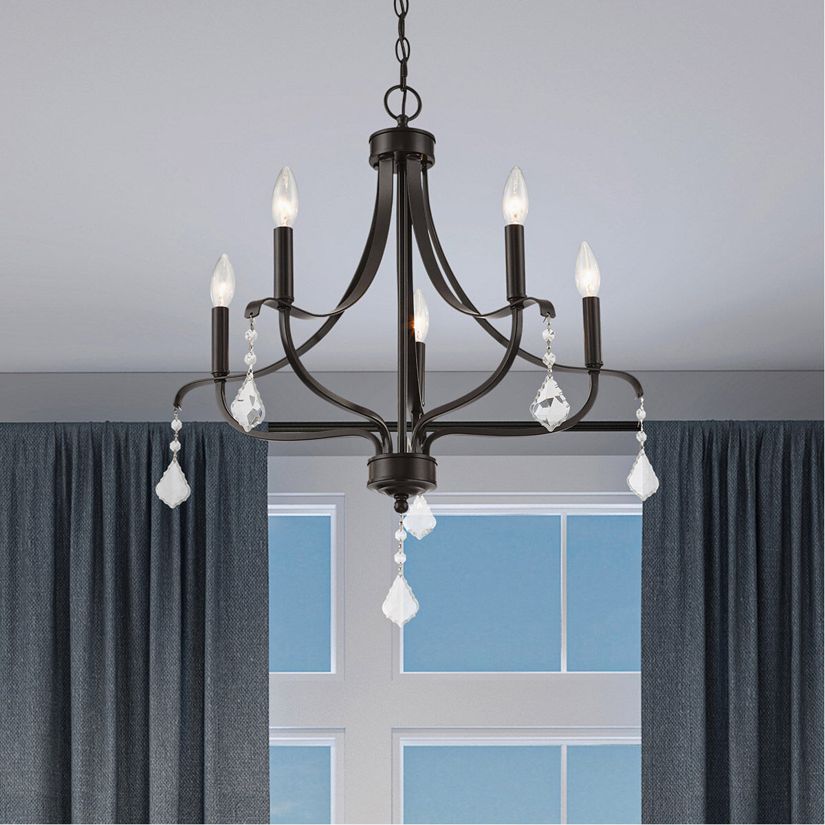 Laurel 5 Light 24 inch English Bronze Chandelier Ceiling Light