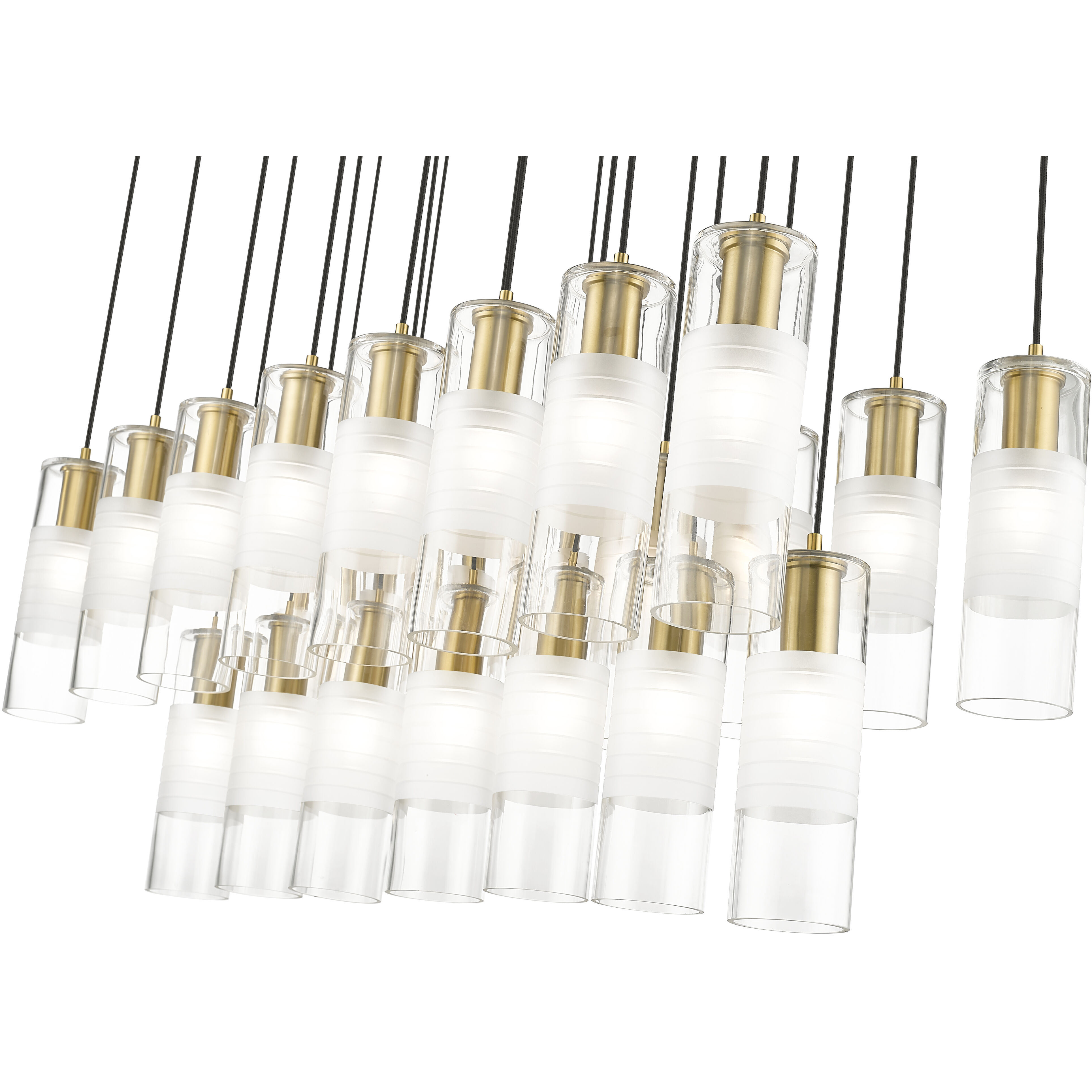 Alton 23 Light 54 inch Modern Gold Linear Chandelier Ceiling Light