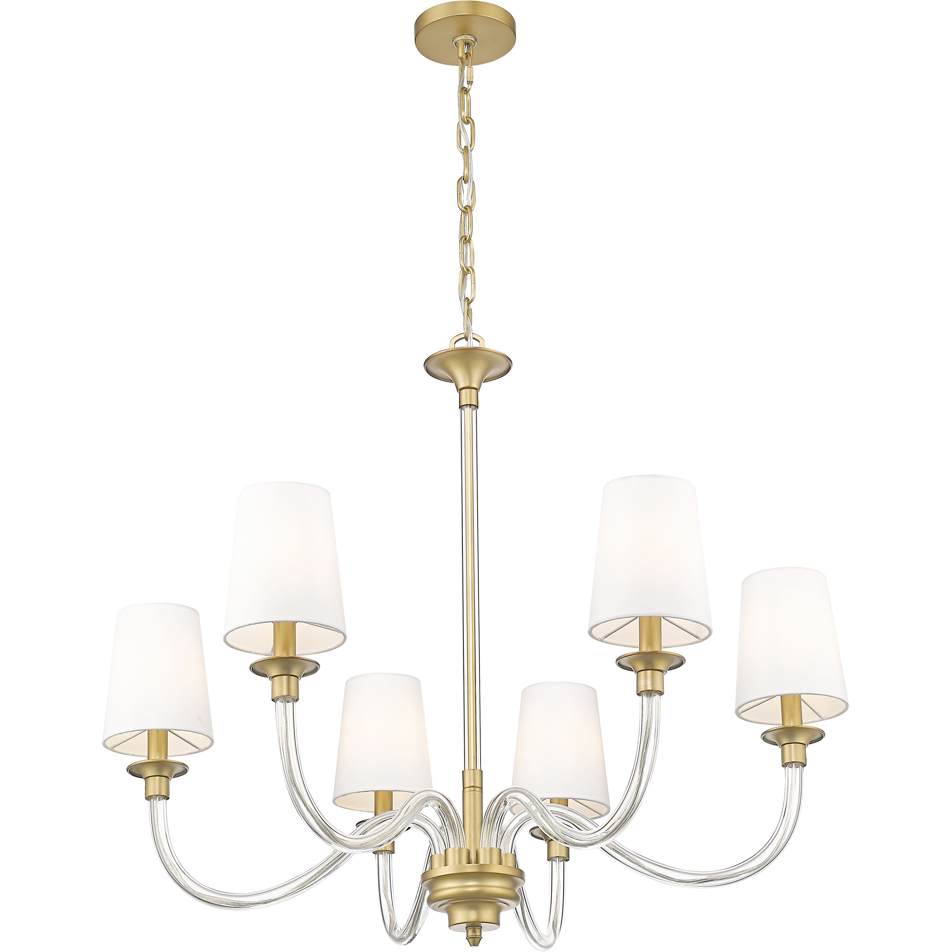 Katerina 6 Light 32 inch Rubbed Brass Chandelier Ceiling Light