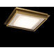 Grandstand LED 14 inch Beige Travertine and Aged Brass Flush Mount Ceiling Light