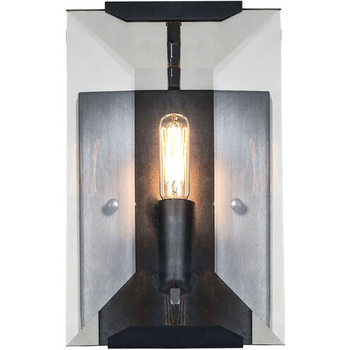 Monaco 1 Light 6 inch Flat Black Wall Sconce Wall Light, Urban Classic