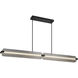 Neoness LED 67 inch Matte Black Linear Chandelier Ceiling Light in Smoke