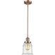 Franklin Restoration Canton 1 Light 6.5 inch Antique Copper Mini Pendant Ceiling Light in Incandescent, Clear, Franklin Restoration