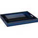 Navy Lacquer Navy and Black Trays, Set of 2