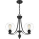 Pruitt 3 Light 22 inch Matte Black Chandelier Ceiling Light