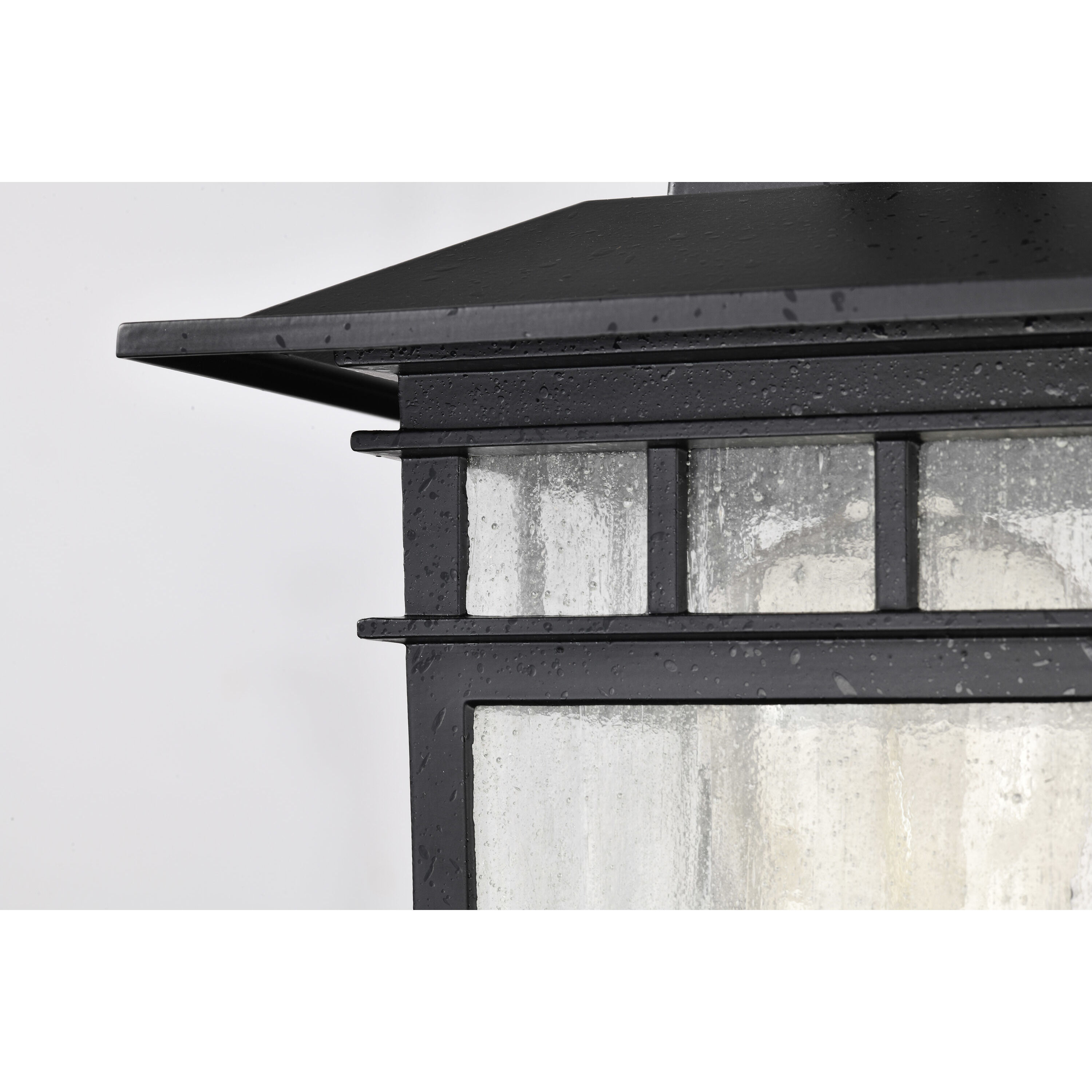 Cove Neck 14 inch Textured Black Post Lantern, Small