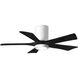 Atlas Irene-5HLK 42 inch Gloss White with Matte Black Blades Ceiling Fan, Flush Mounted
