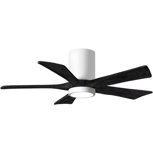 Atlas Irene-5HLK 42 inch Gloss White with Matte Black Blades Ceiling Fan, Flush Mounted