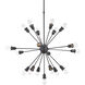 Dandelion 19 Light 36 inch Mole Black Chandelier Ceiling Light