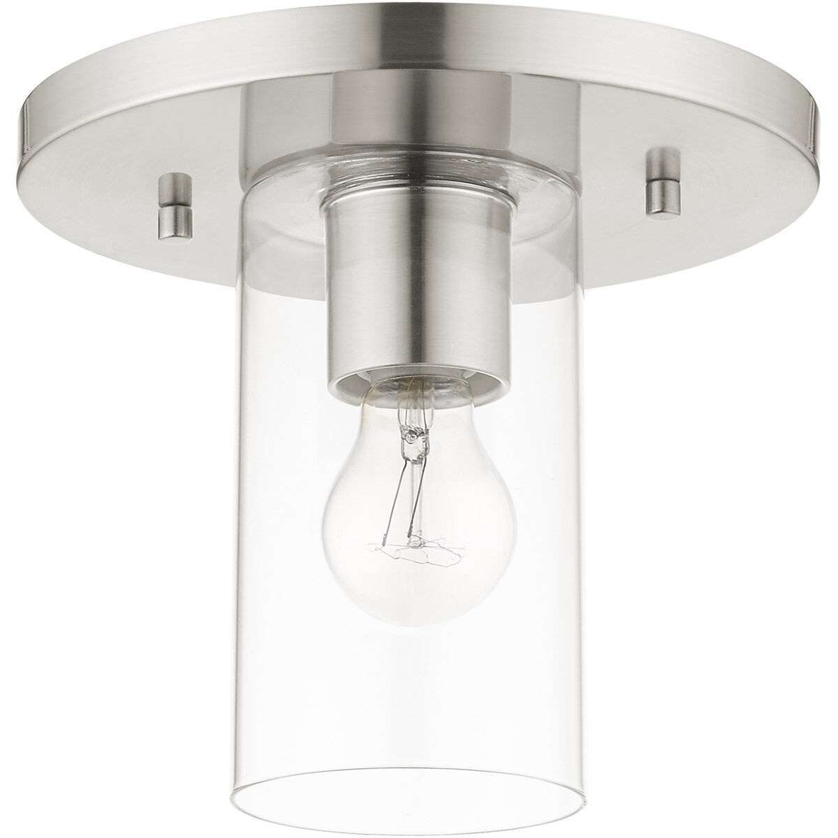 Zurich 1 Light 9 inch Brushed Nickel Flush Mount Ceiling Light