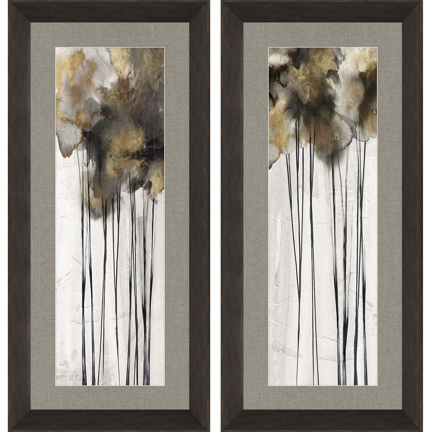 Inky Trees Gray and Black and Neutral Framed Art