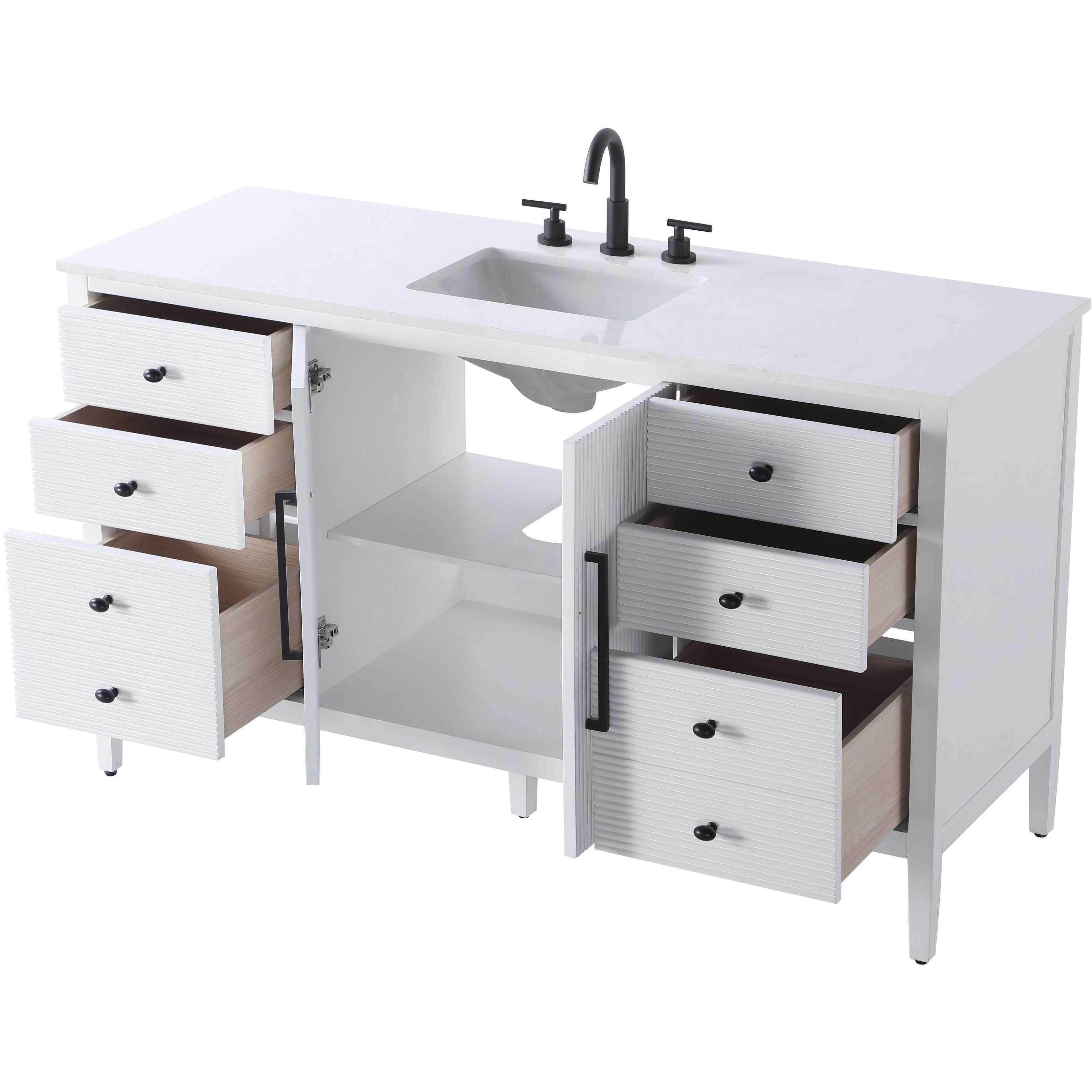 Blakely 60 X 34 inch White Bathroom Vanity Cabinet