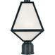 Glacier 1 Light 14 inch Black Charcoal Outdoor Post in White